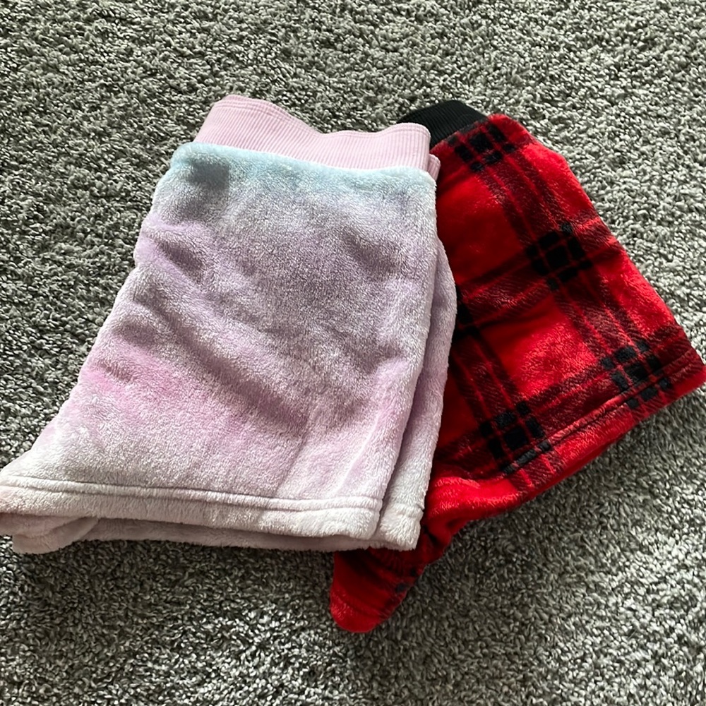 PINK fuzzy sleep shorts